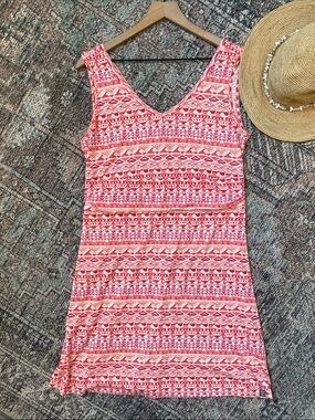 Title Nine Large Coral Pink Print Athletic Dress Travel Golf